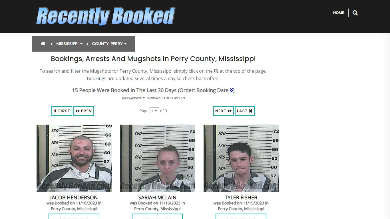 Bookings, Arrests and Mugshots in Perry County, Mississippi