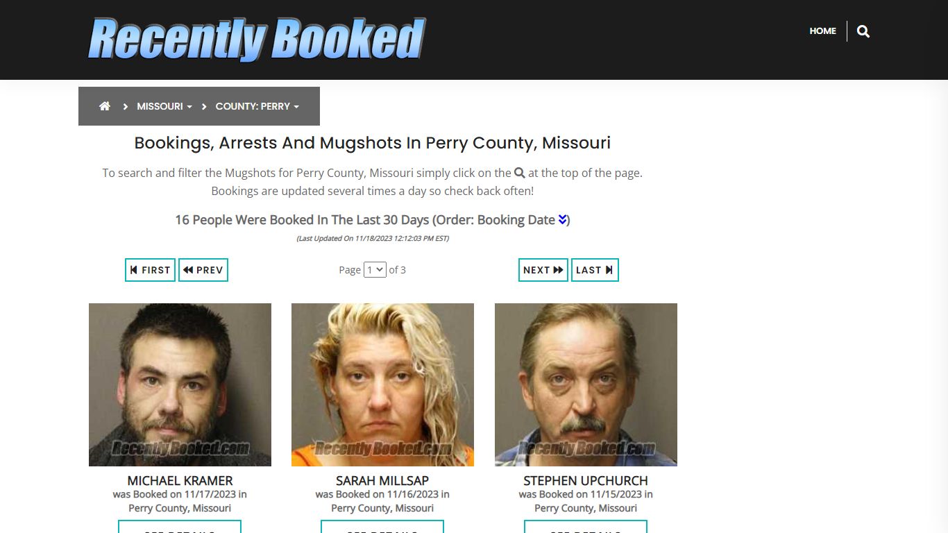 Recent bookings, Arrests, Mugshots in Perry County, Missouri