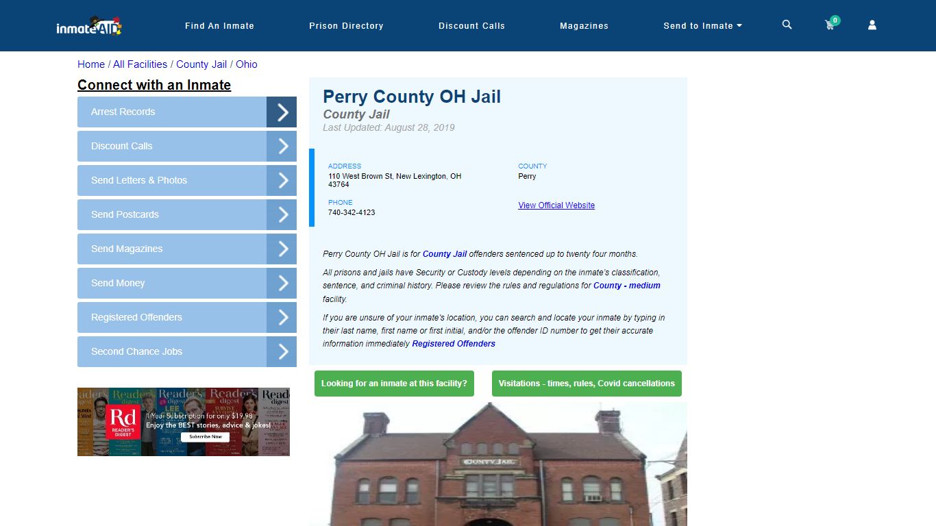 Perry County OH Jail - Inmate Locator - New Lexington, OH