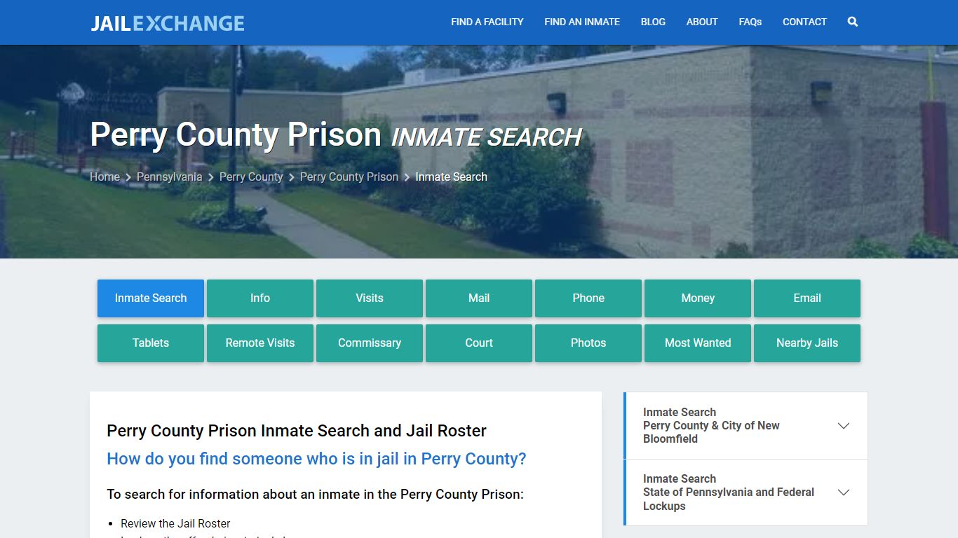 Inmate Search: Roster & Mugshots - Perry County Prison, PA - Jail Exchange