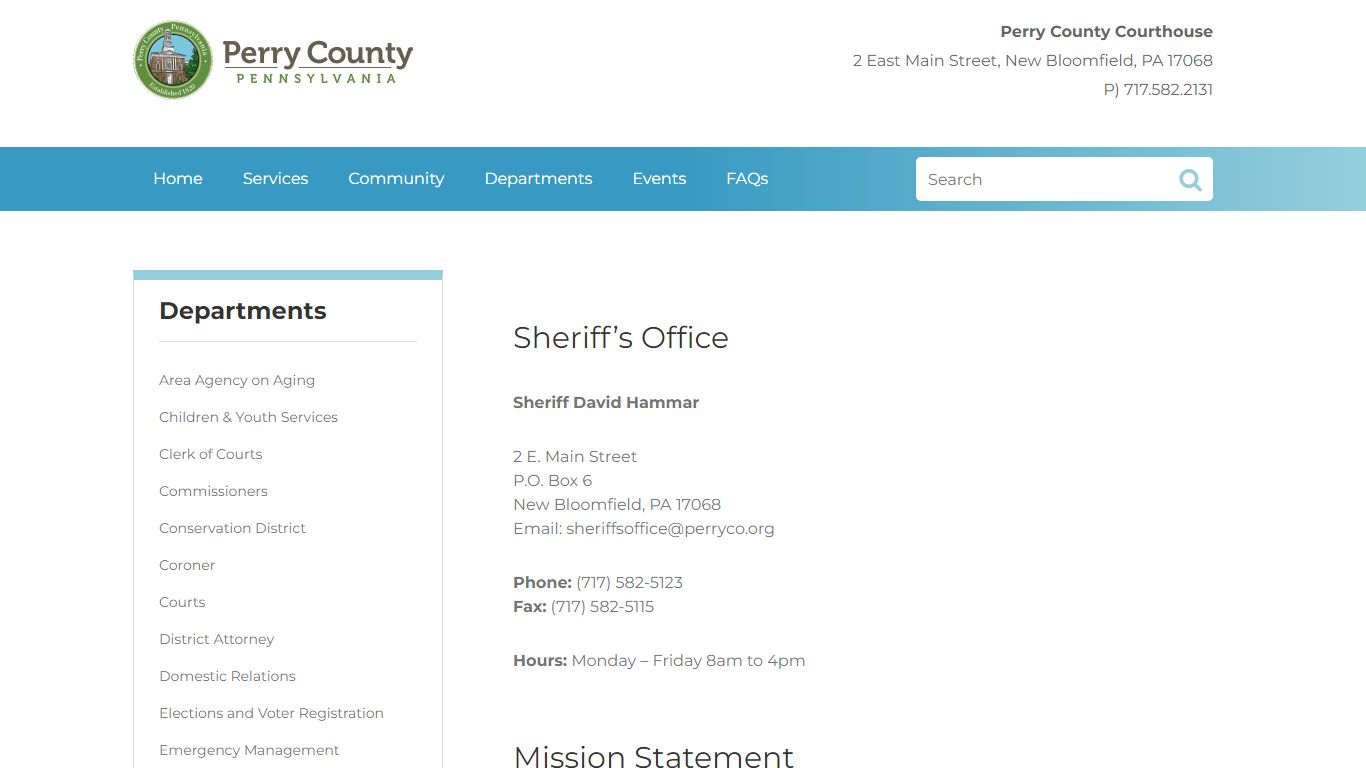 Sheriff's Office - Perry County, PA