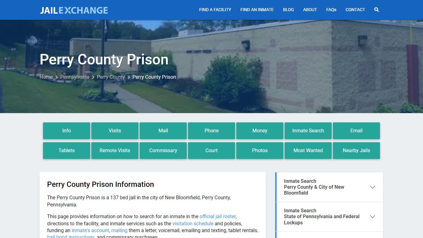 Perry County Prison, PA Inmate Search, Information - Jail Exchange