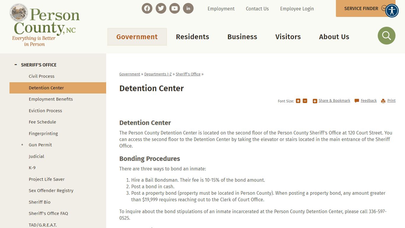 Detention Center | Person County, NC