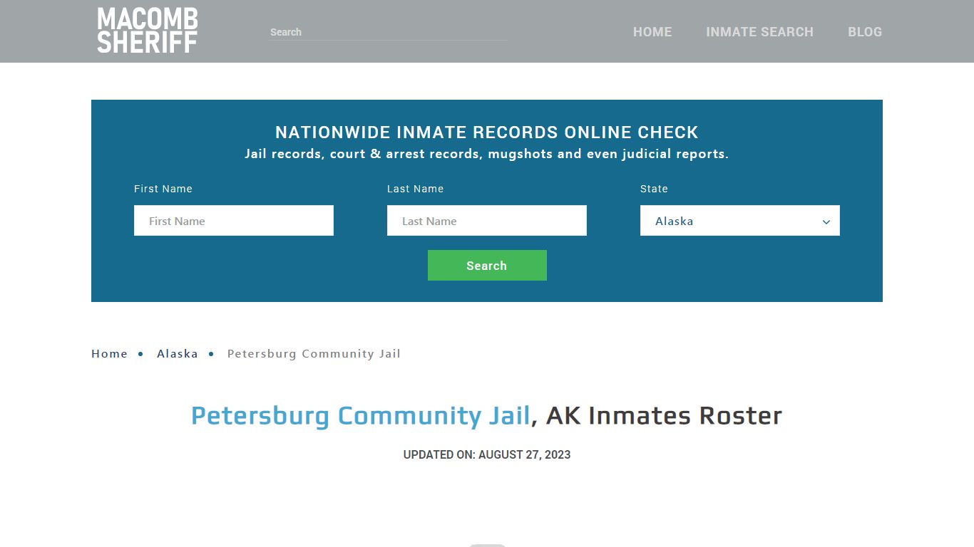 Petersburg Community Jail, AK Jail Roster, Name Search