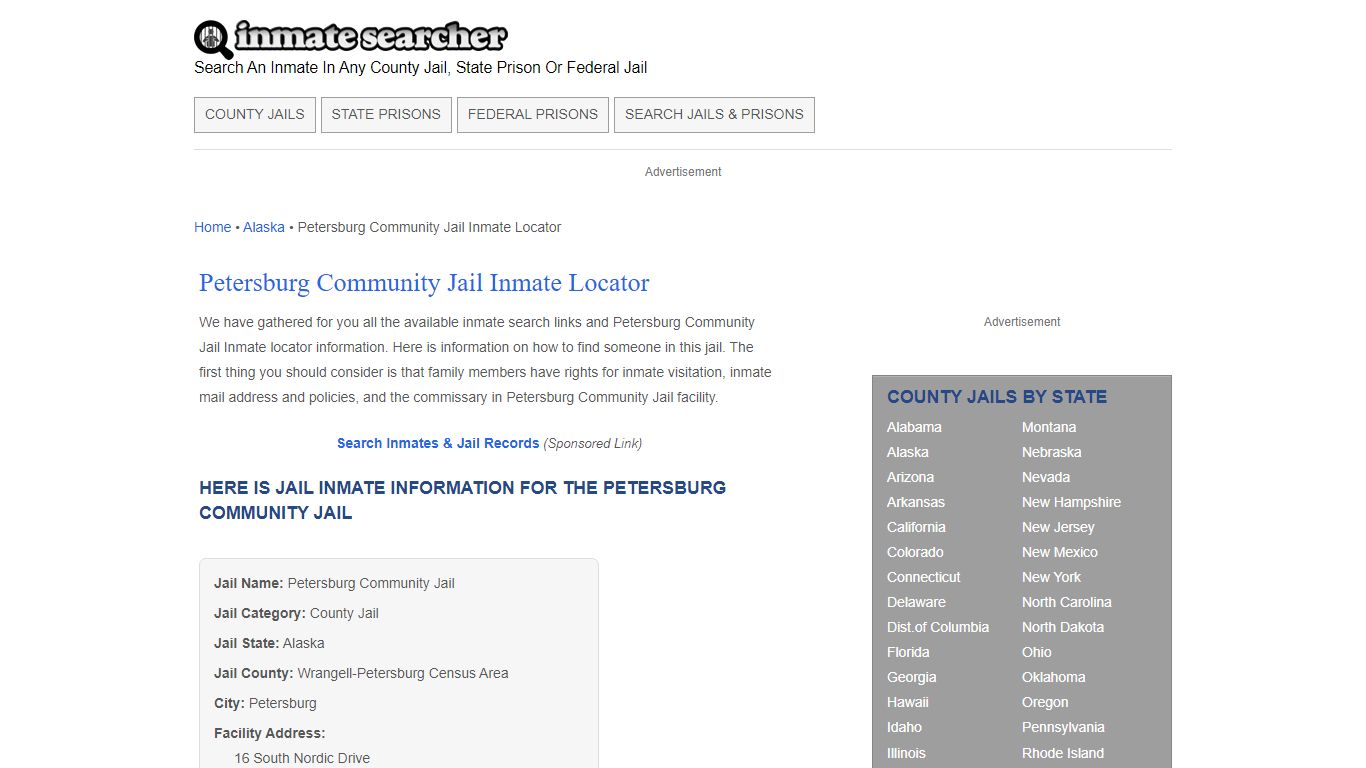 Petersburg Community Jail Inmate Locator - Inmate Searcher