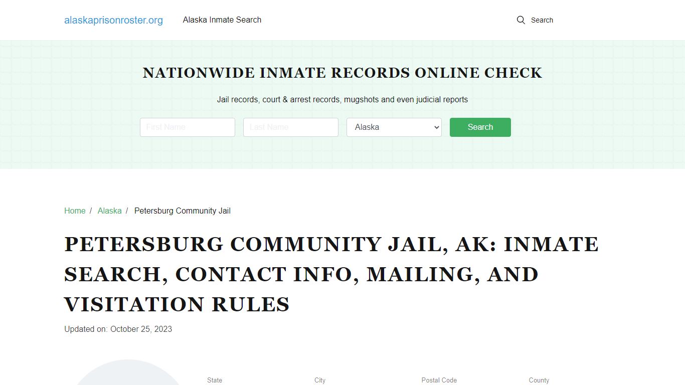 Petersburg Community Jail, AK Inmate Search, Mailing and Visitation Rules
