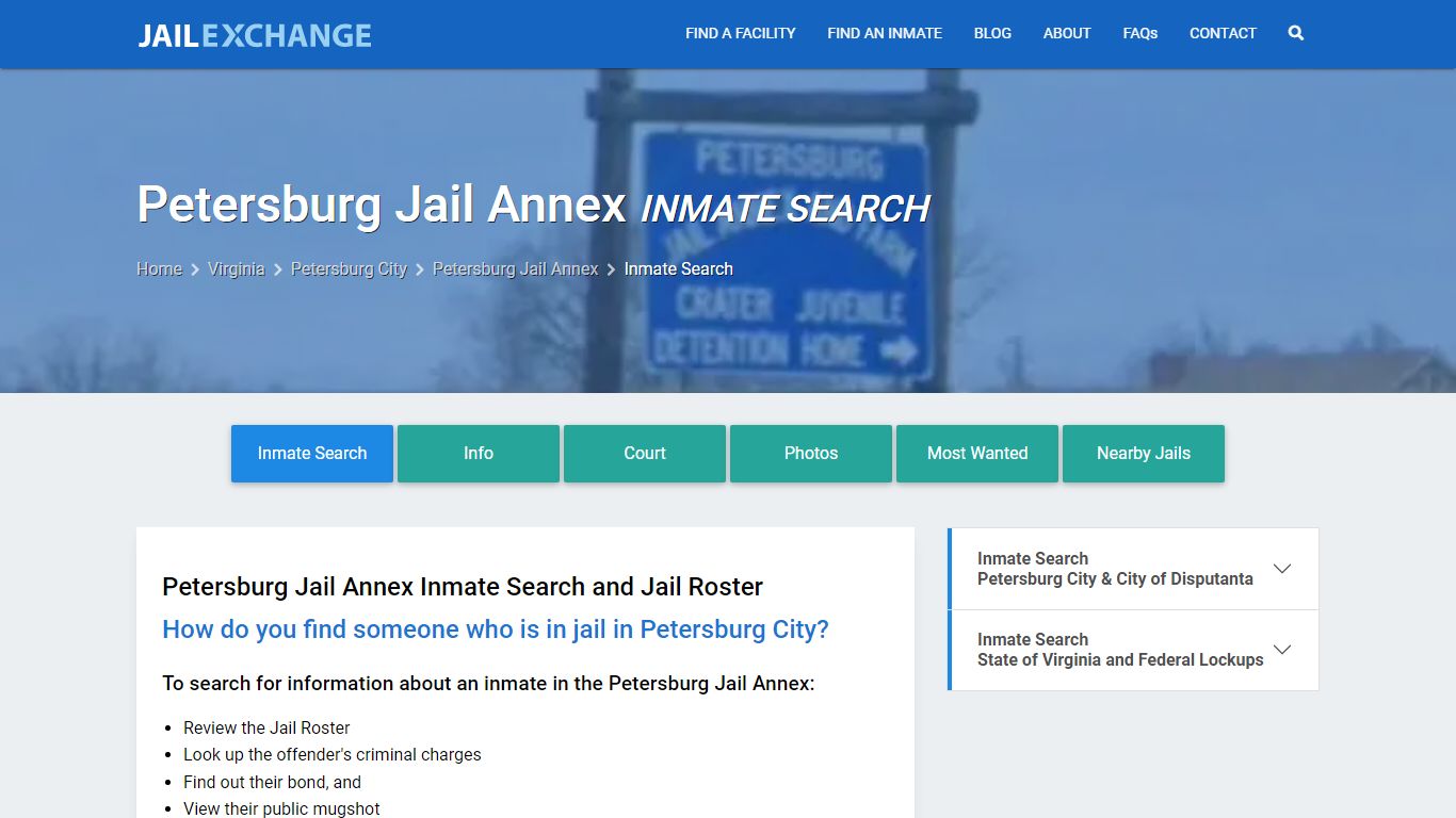 Inmate Search: Roster & Mugshots - Petersburg Jail Annex, VA