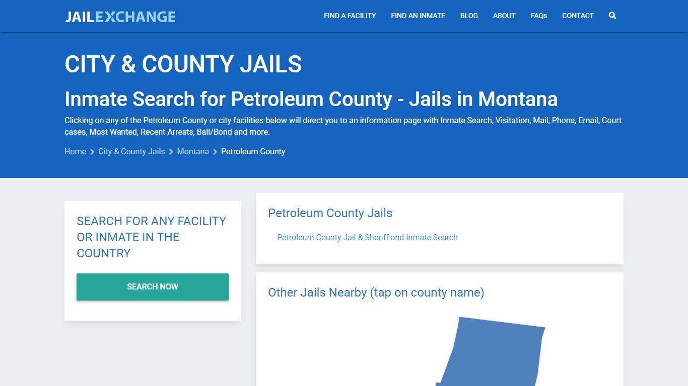 Inmate Search for Petroleum County | Jails in Montana - Jail Exchange