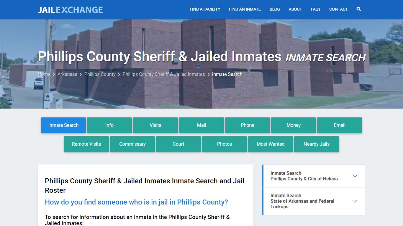 Phillips County Sheriff & Jailed Inmates Inmate Search - Jail Exchange