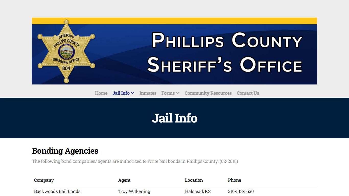 Jail Info - Phillips County