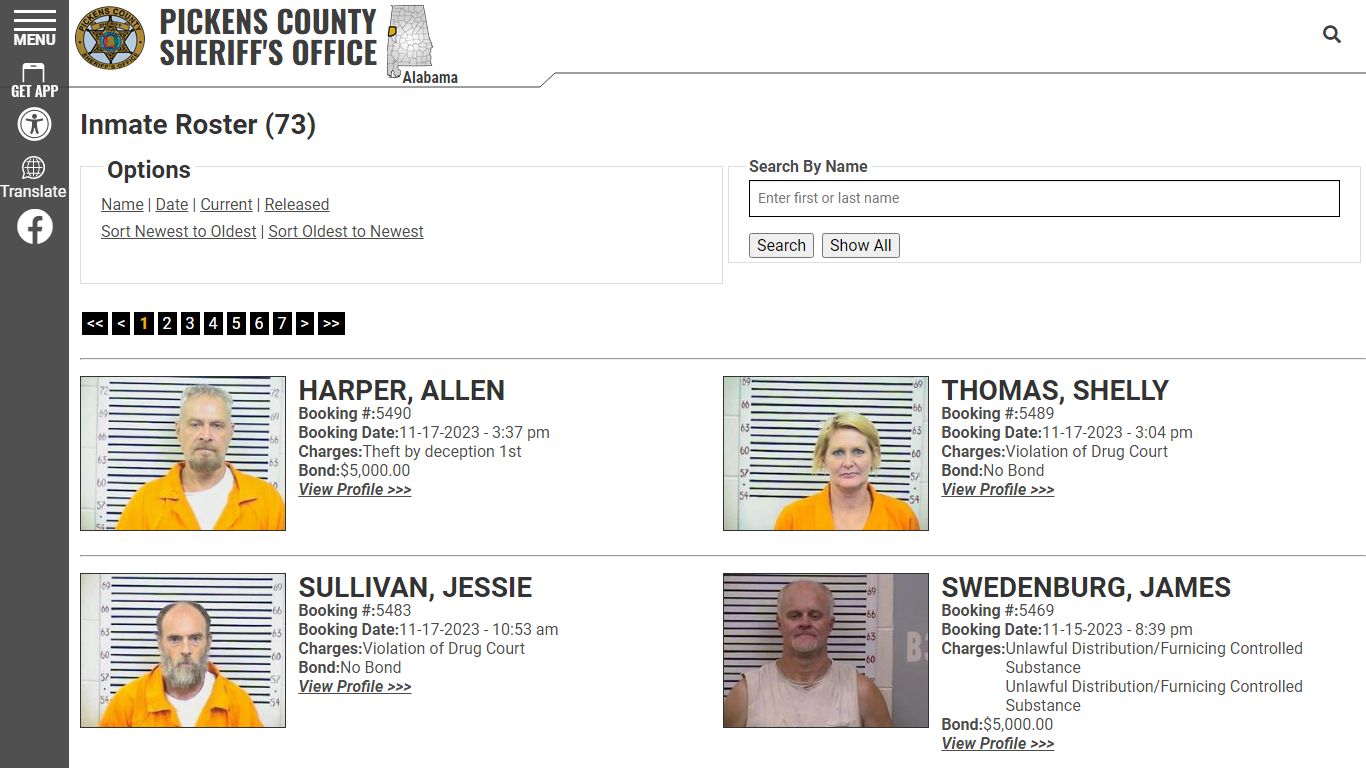 Current Inmates Booking Date Descending - Pickens County Alabama ...