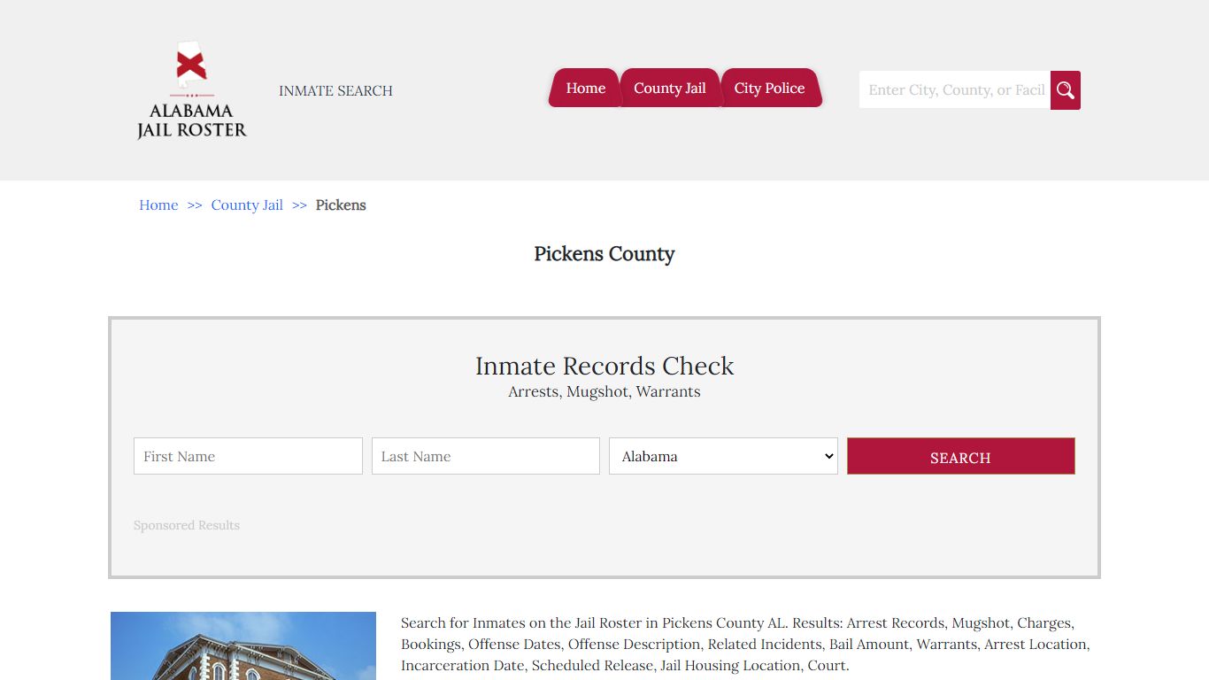Pickens County | Alabama Jail Inmate Search
