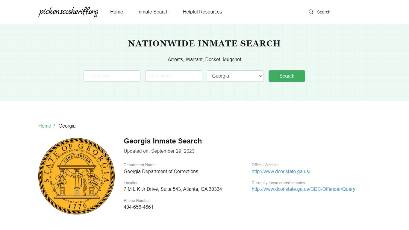 Georgia Inmate Search – Georgia Department of Corrections Offender Lookup