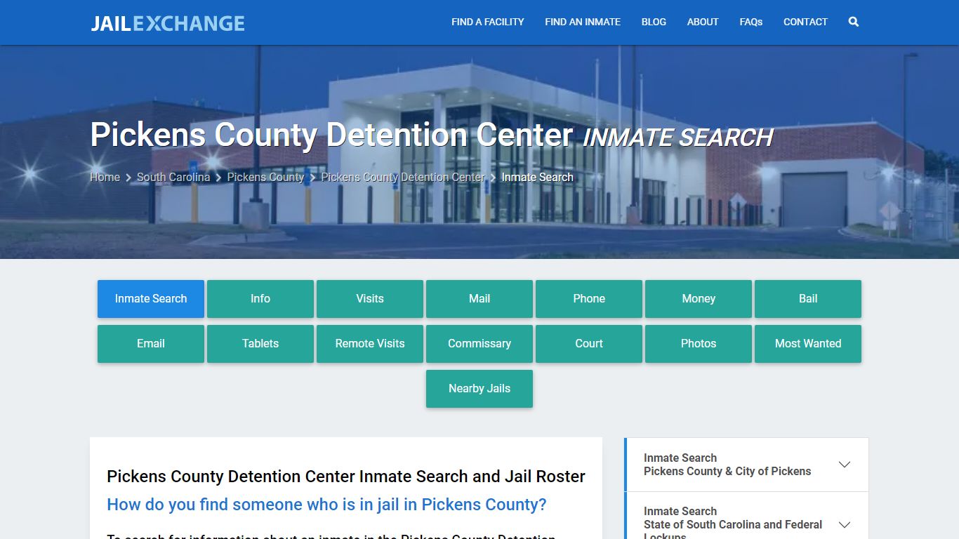 Pickens County Detention Center Inmate Search - Jail Exchange
