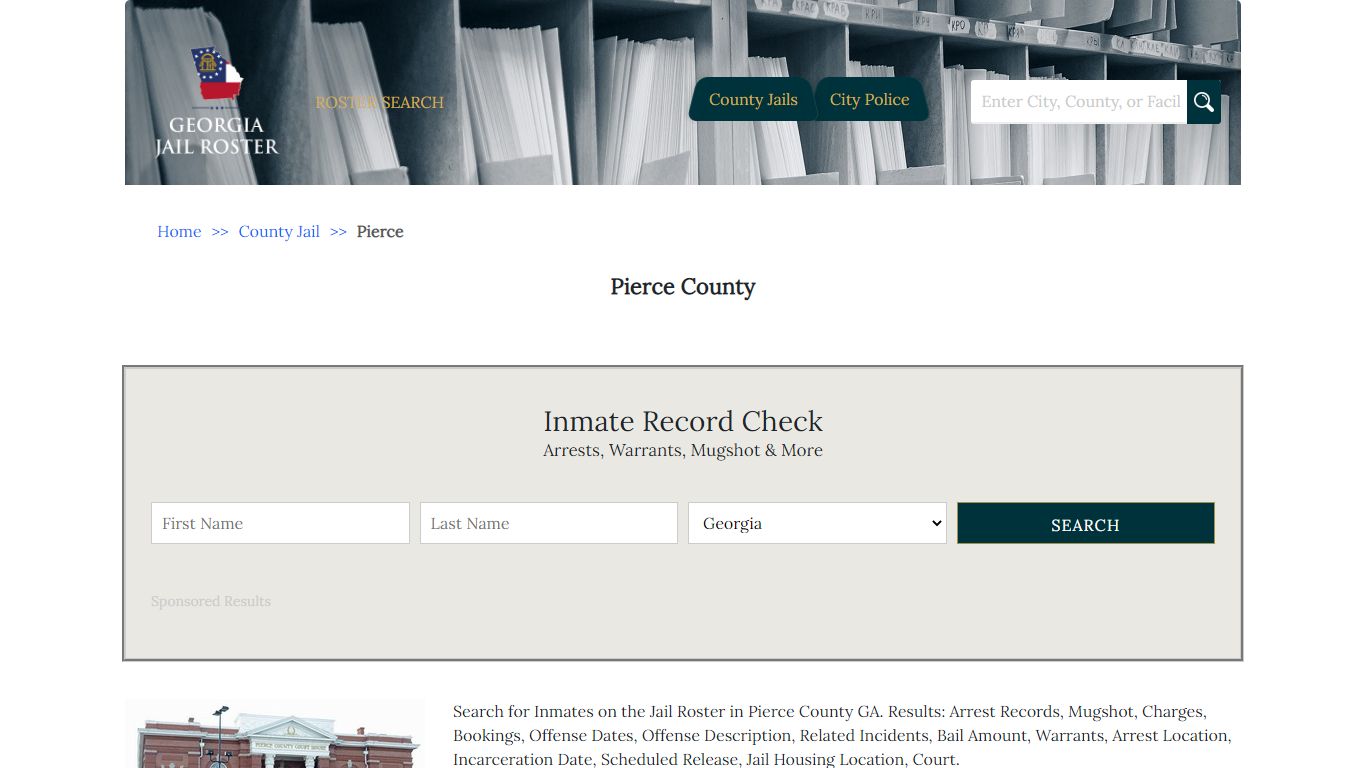 Pierce County | Georgia Jail Inmate Search