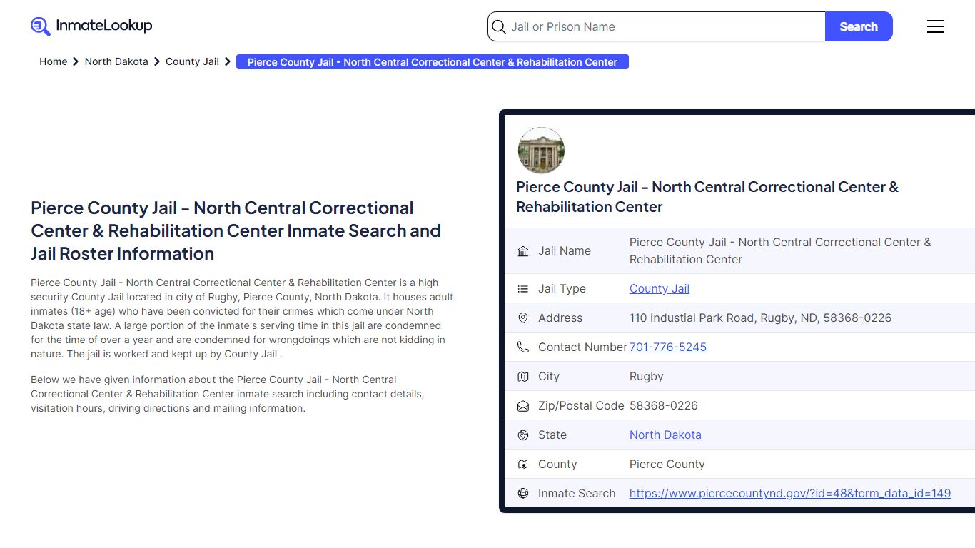 Pierce County Jail - North Central Correctional Center ... - Inmate Lookup