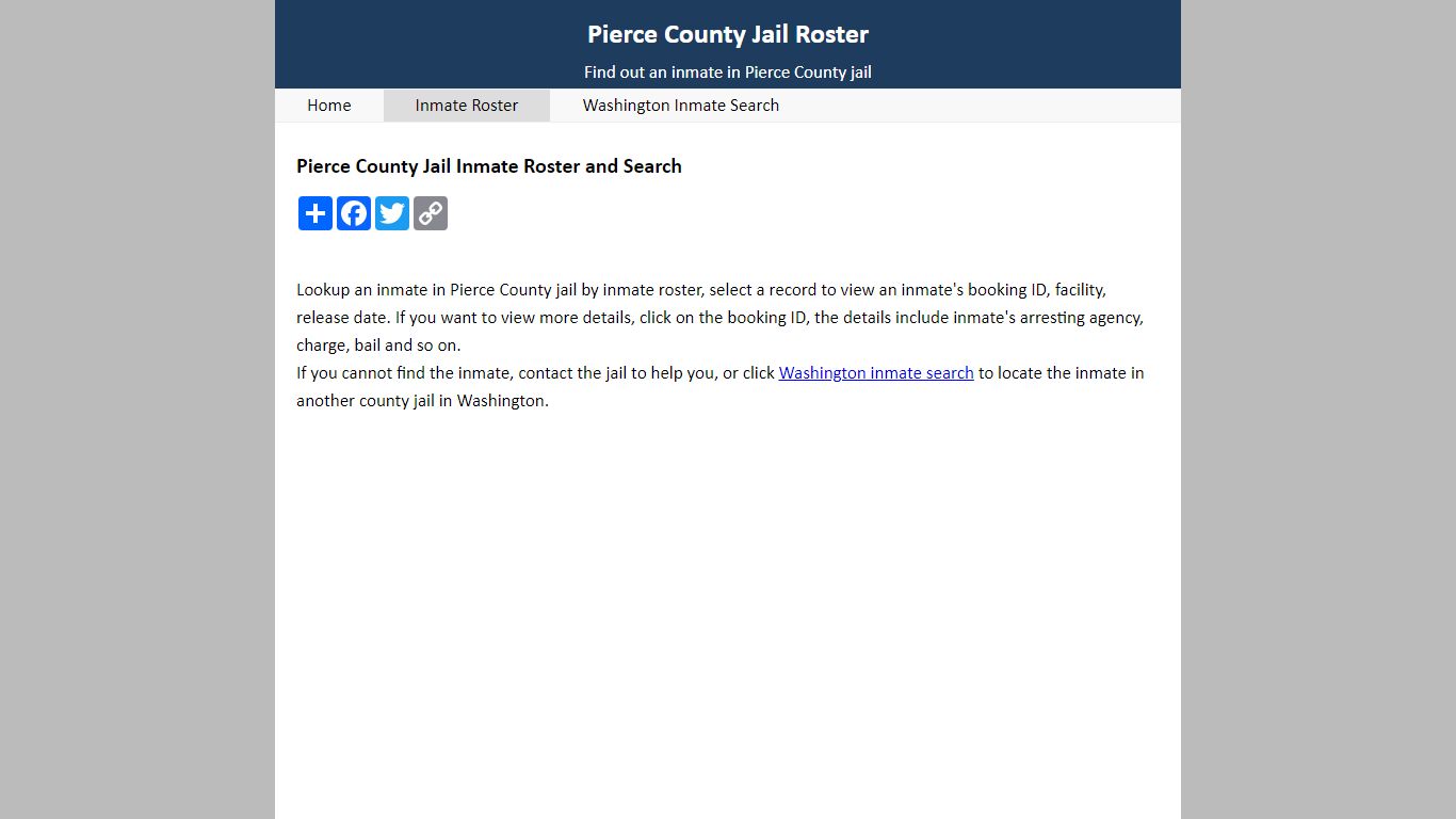 Pierce County Jail Inmate Roster and Search