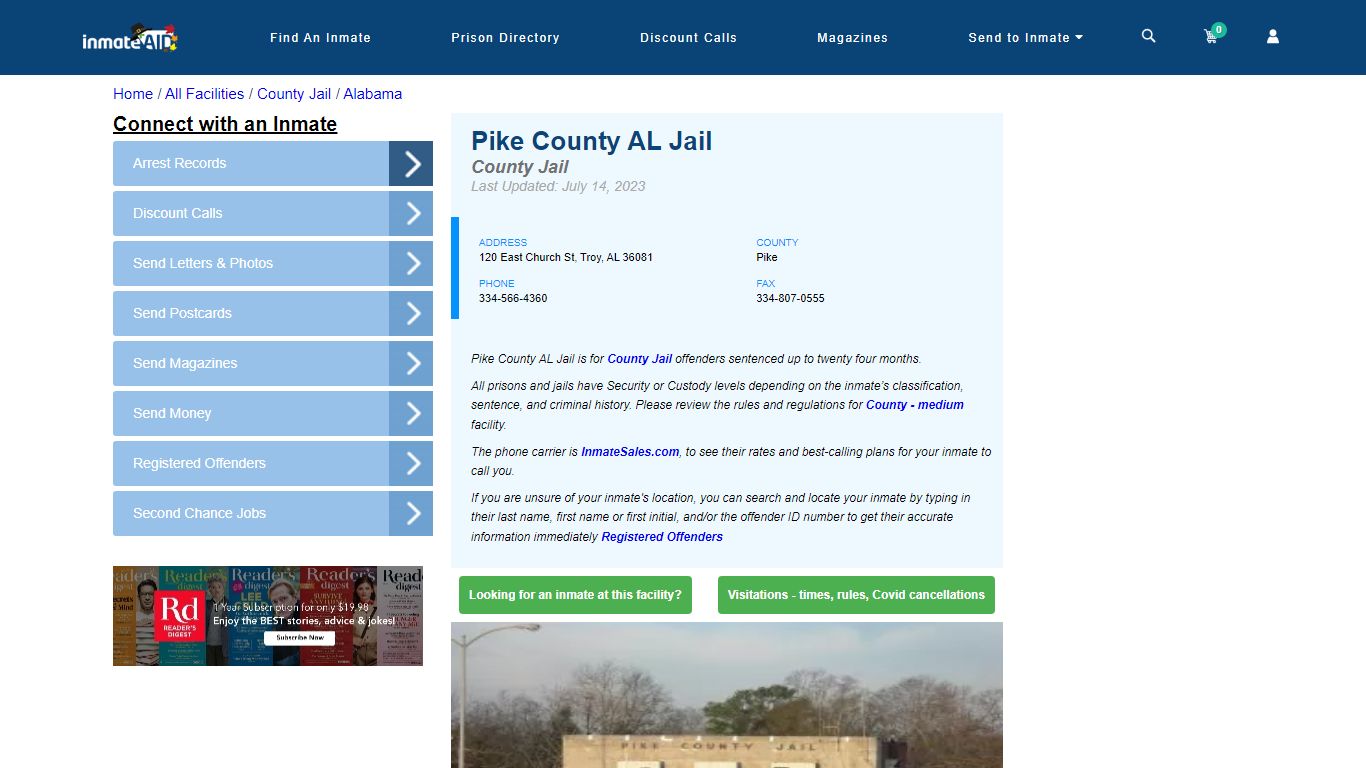 Pike County AL Jail - Inmate Locator - Troy, AL