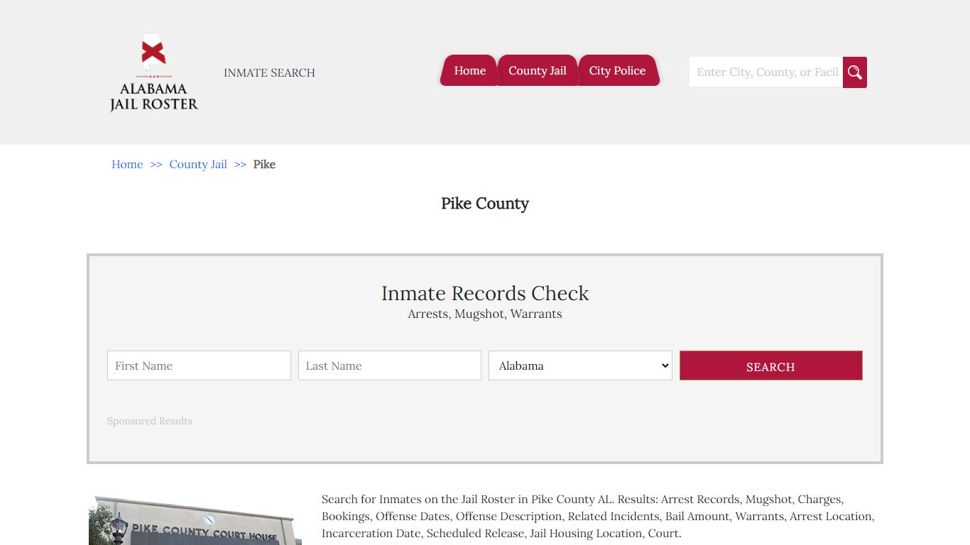 Pike County | Alabama Jail Inmate Search