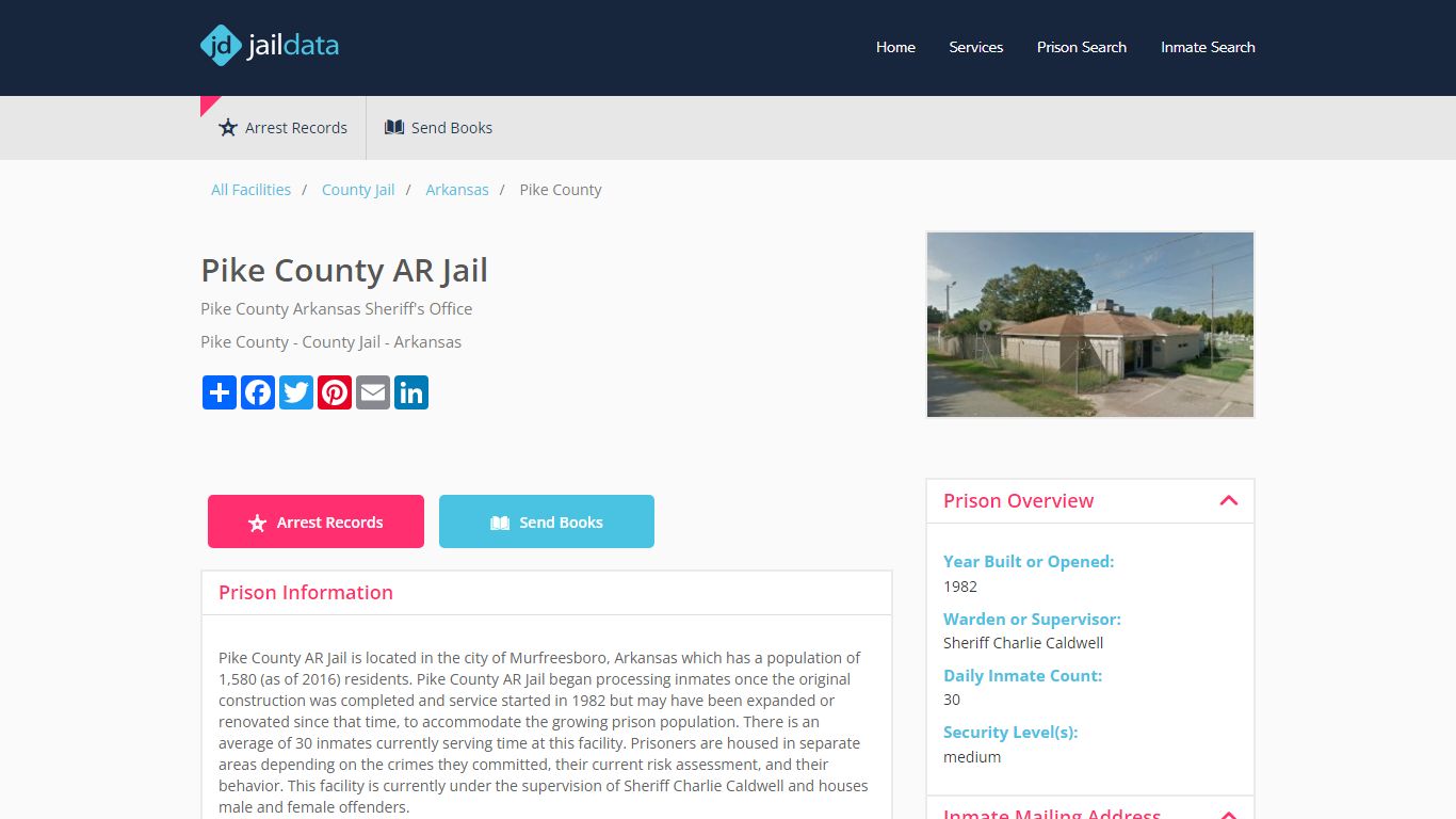 Pike County AR Jail Inmate Search and Prisoner Info - Murfreesboro, AR
