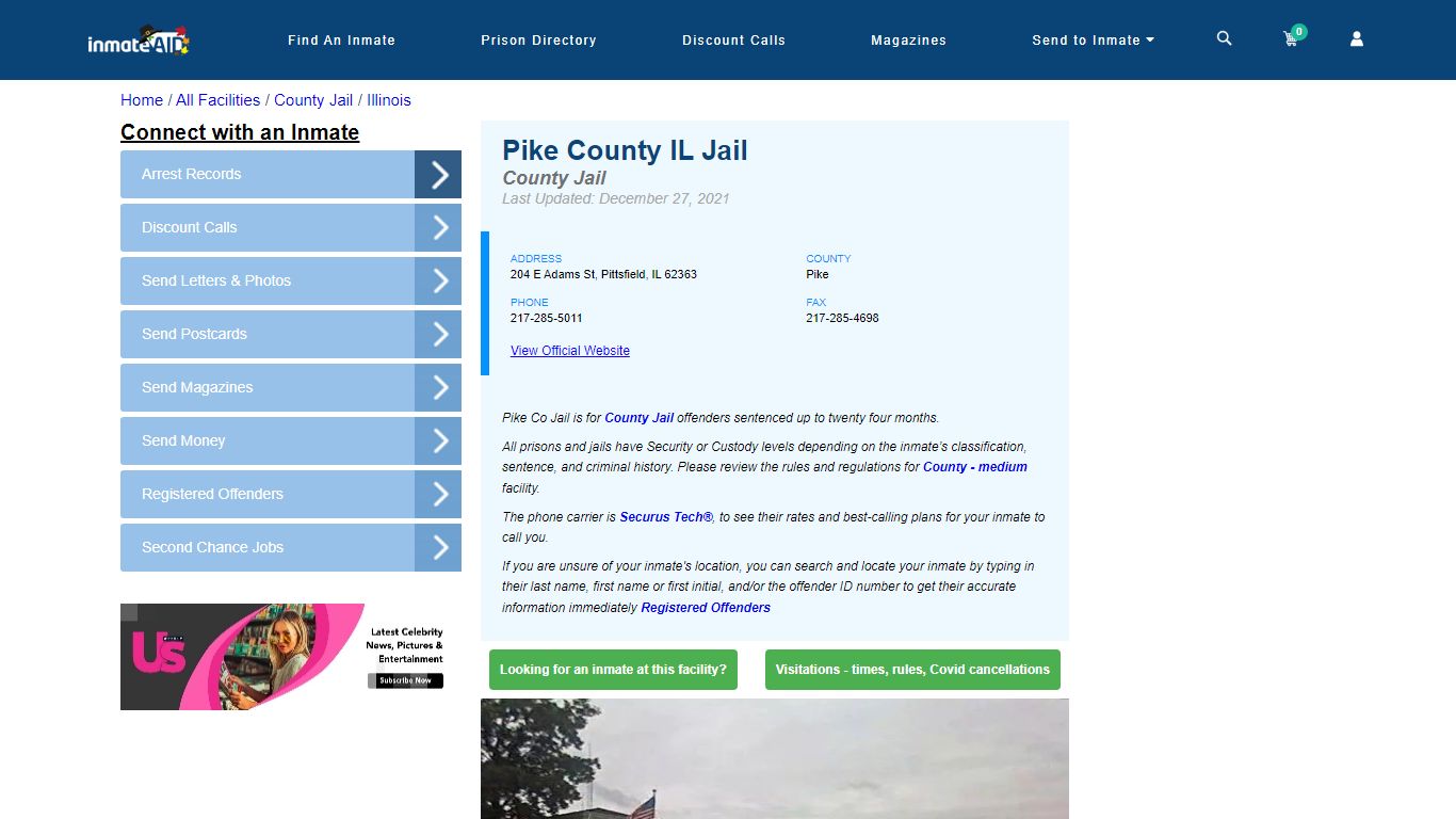 Pike County IL Jail - Inmate Locator - Pittsfield, IL