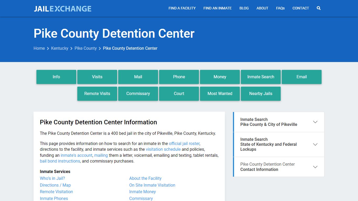 Pike County Detention Center, KY Inmate Search, Information - Jail Exchange