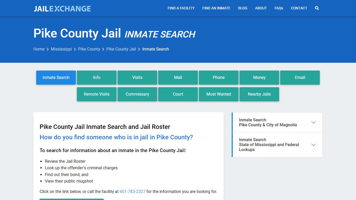 Inmate Search: Roster & Mugshots - Pike County Jail, MS