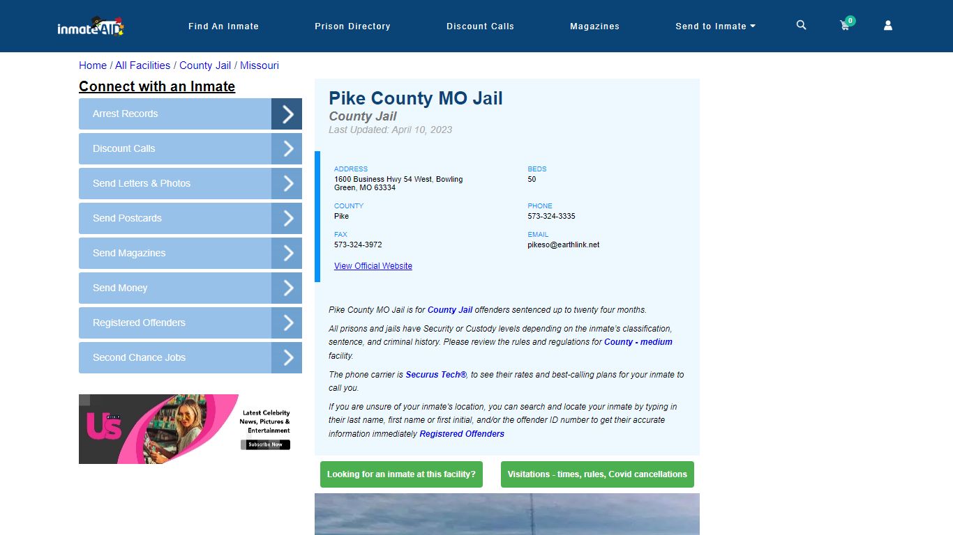 Pike County MO Jail - Inmate Locator - Bowling Green, MO
