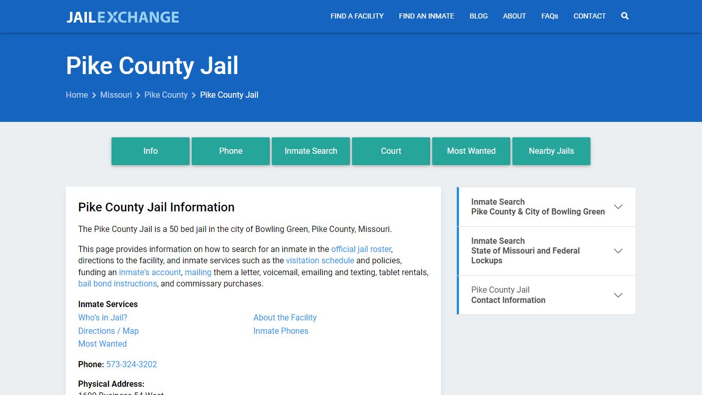 Pike County Jail, MO Inmate Search, Information - Jail Exchange