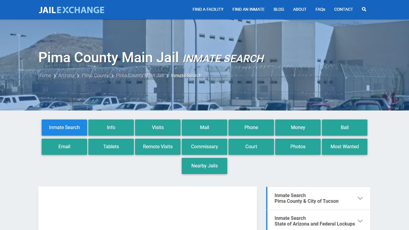 Inmate Search: Roster & Mugshots - Pima County Main Jail, AZ