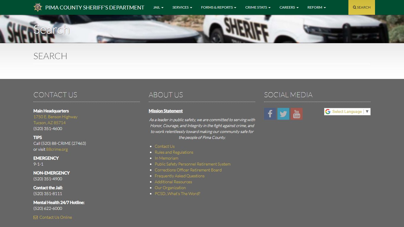 Search :: Pima County Sheriff's Department