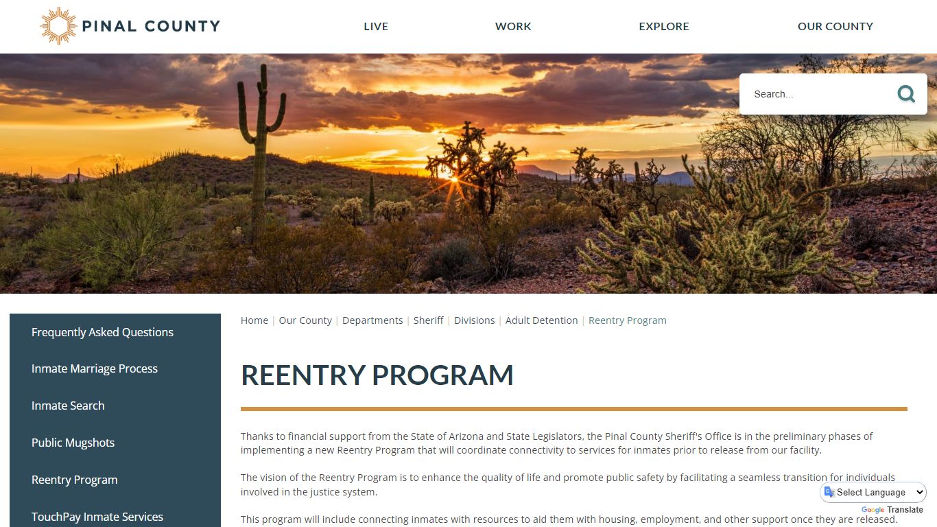 Reentry Program | Pinal County, AZ