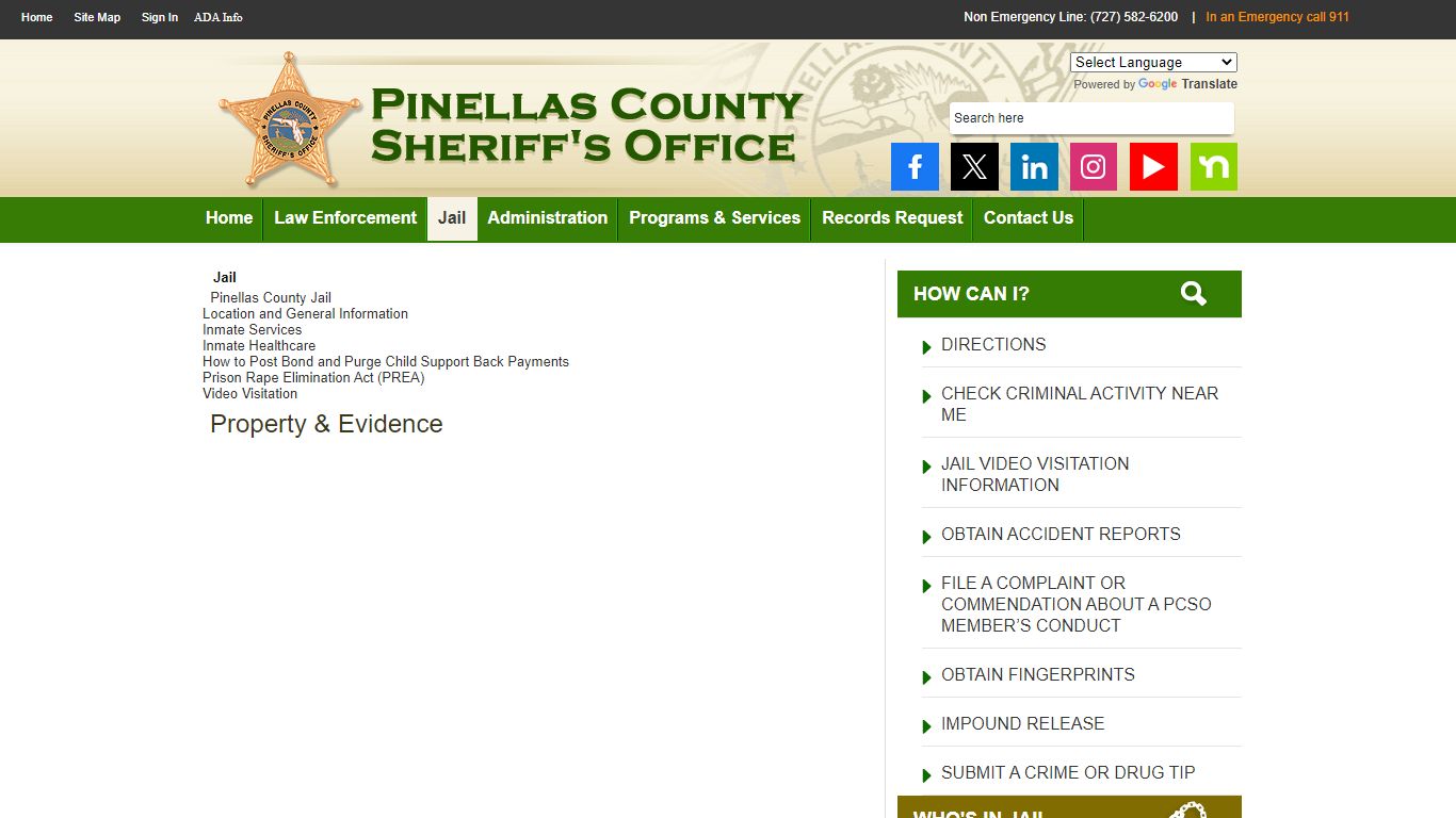Jail - Pinellas County Sheriff's Office