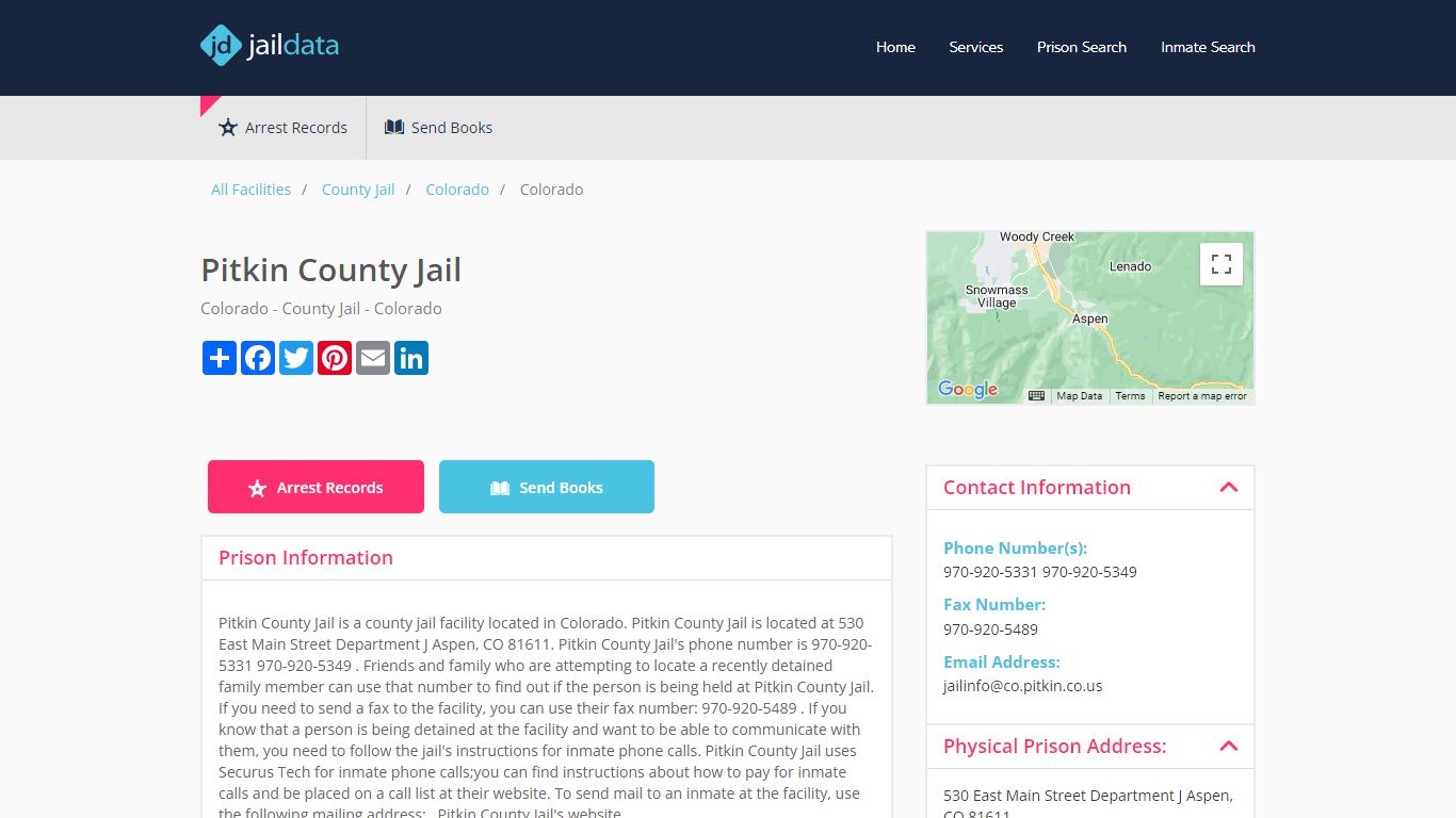 Pitkin County Jail Inmate Search and Prisoner Info - Aspen, CO