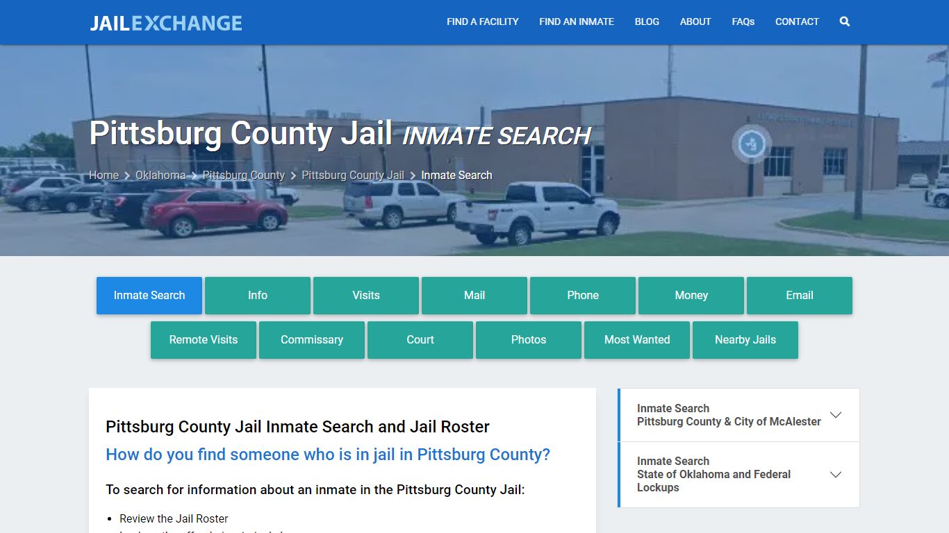 Inmate Search: Roster & Mugshots - Pittsburg County Jail, OK