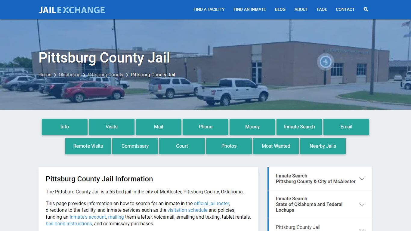Pittsburg County Jail, OK Inmate Search, Information