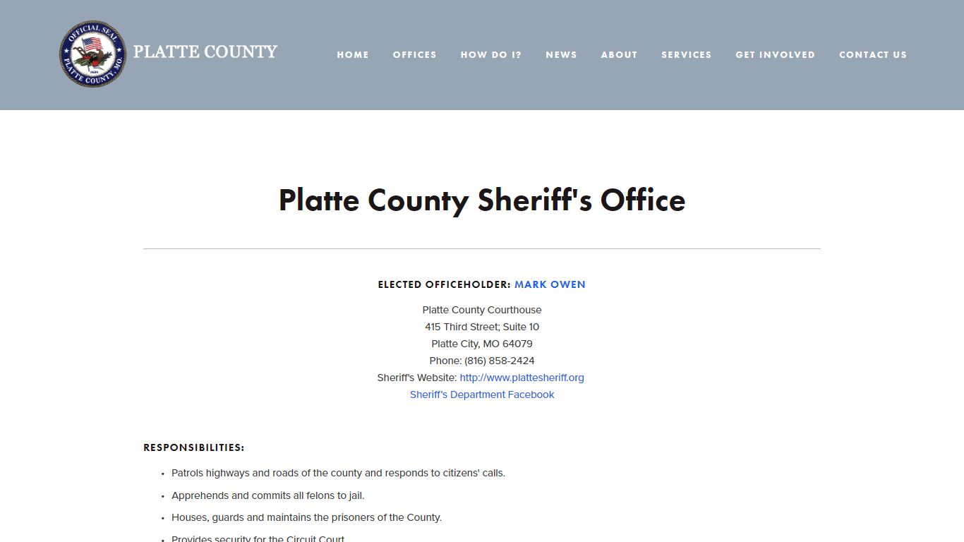 Sheriff — Platte County