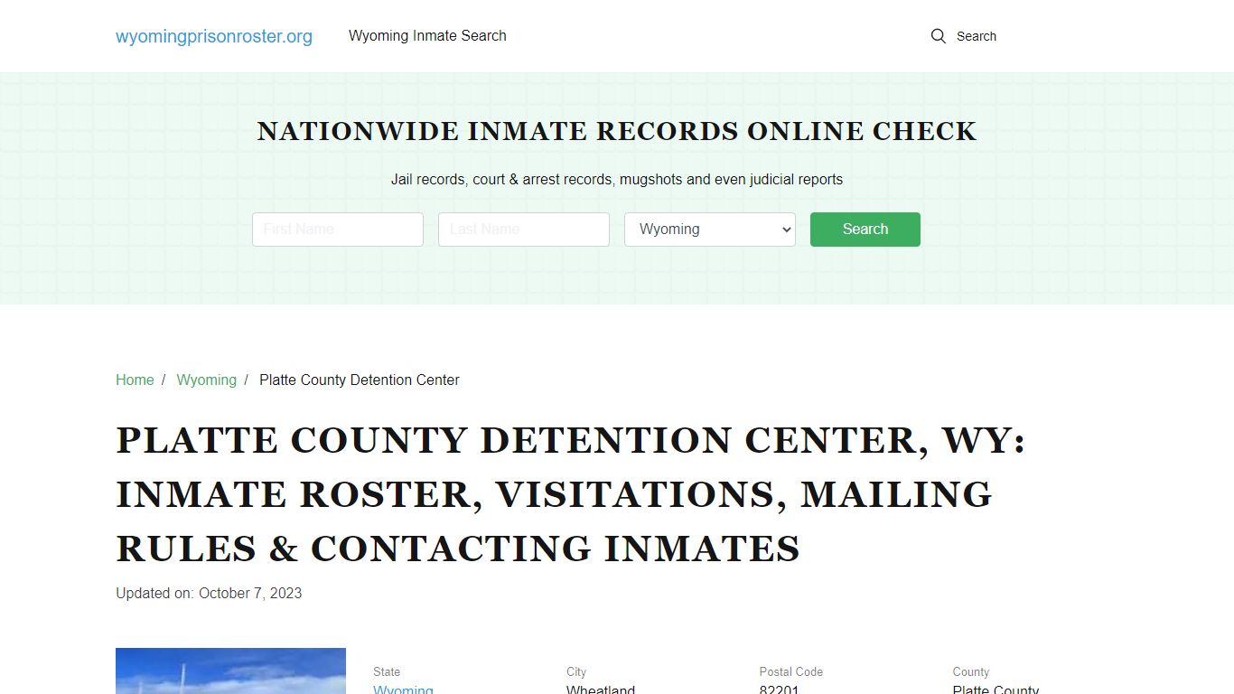 Platte County Detention Center, WY: Inmate Search, Visitation, Contact Info