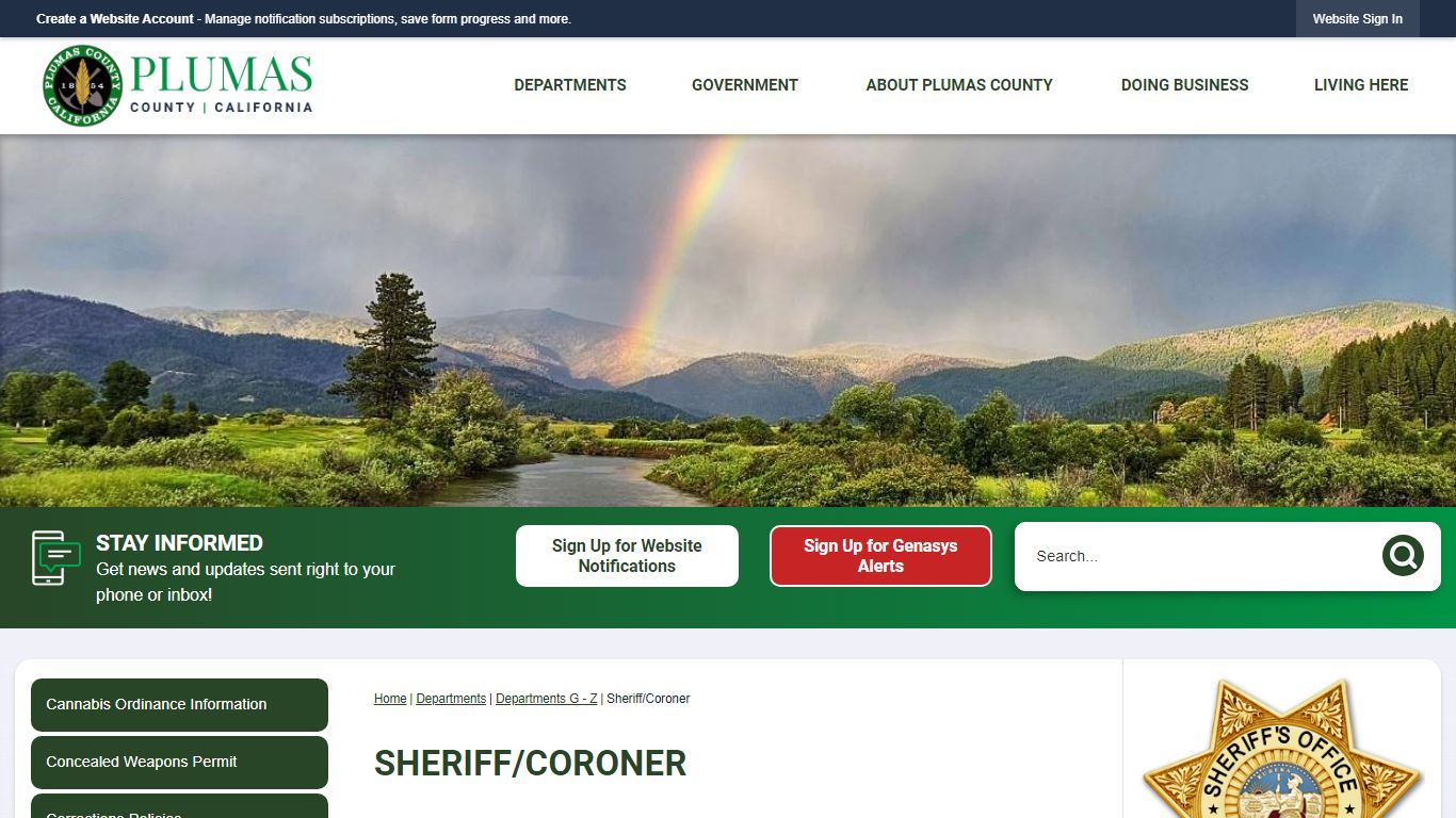 Sheriff/Coroner | Plumas County, CA - Official Website