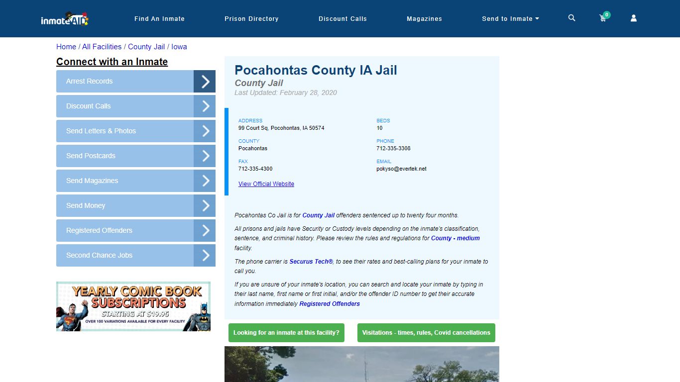 Pocahontas County IA Jail - Inmate Locator - Pocohontas, IA