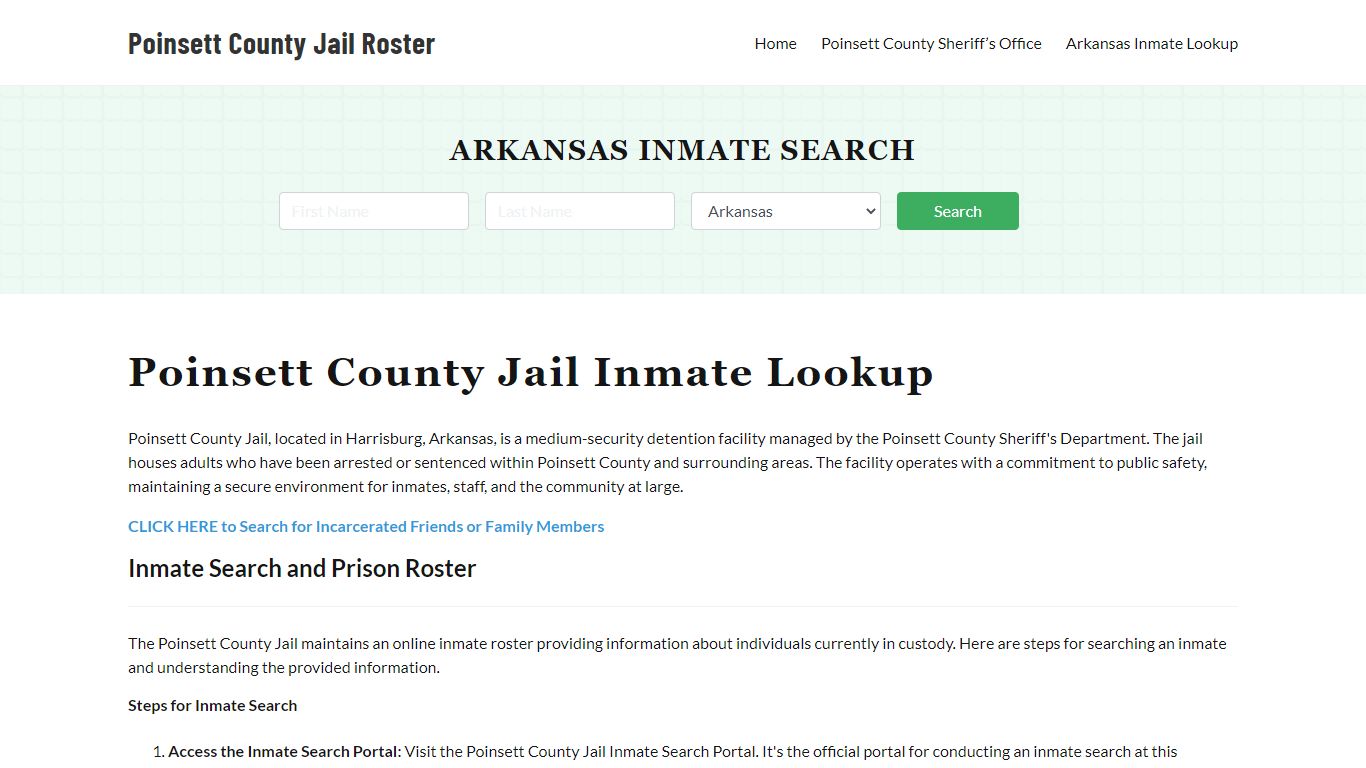 Poinsett County Jail Roster Lookup, AR, Inmate Search