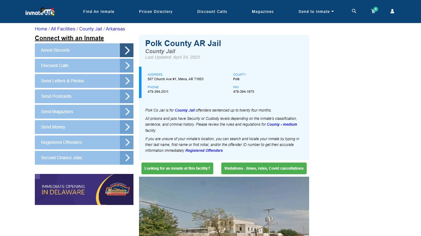 Polk County AR Jail - Inmate Locator - Mena, AR