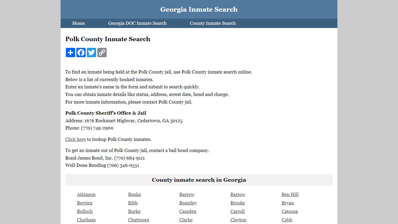 Polk County Inmate Search