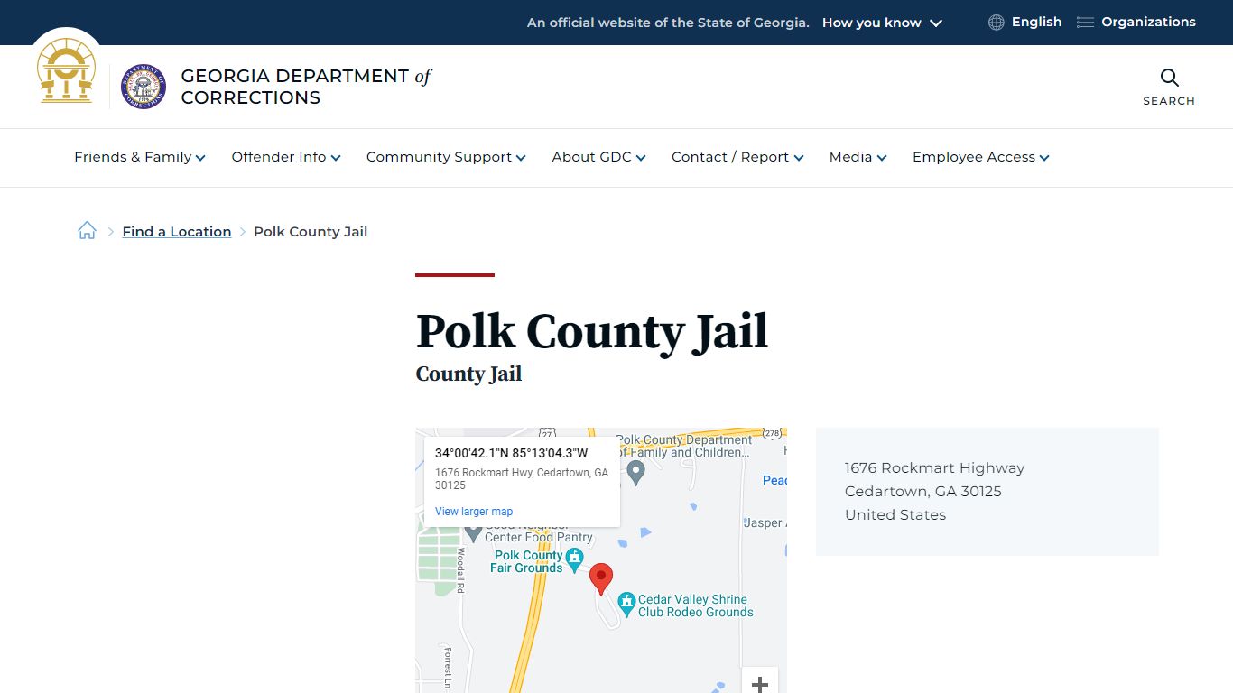 Polk County Jail | Georgia Department of Corrections