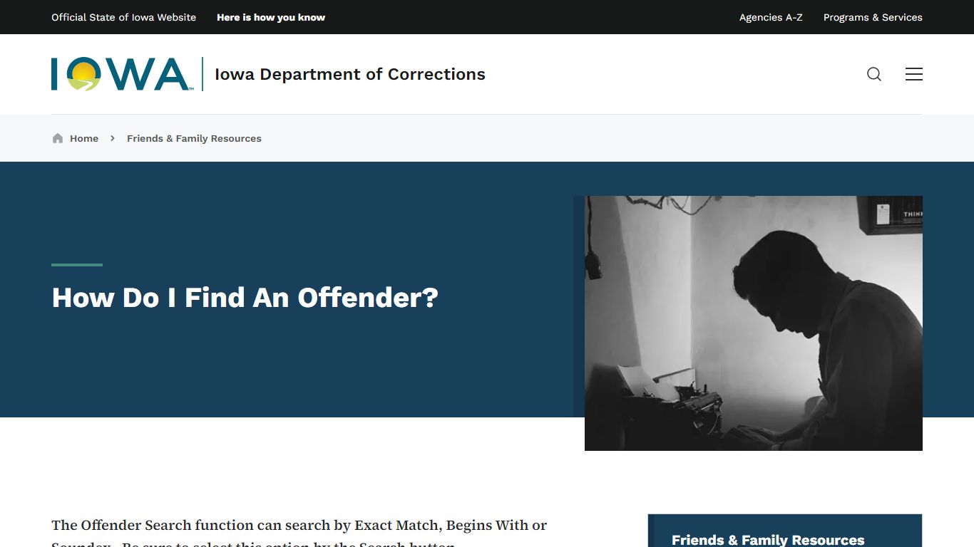 Find An Offender | Iowa Department of Corrections