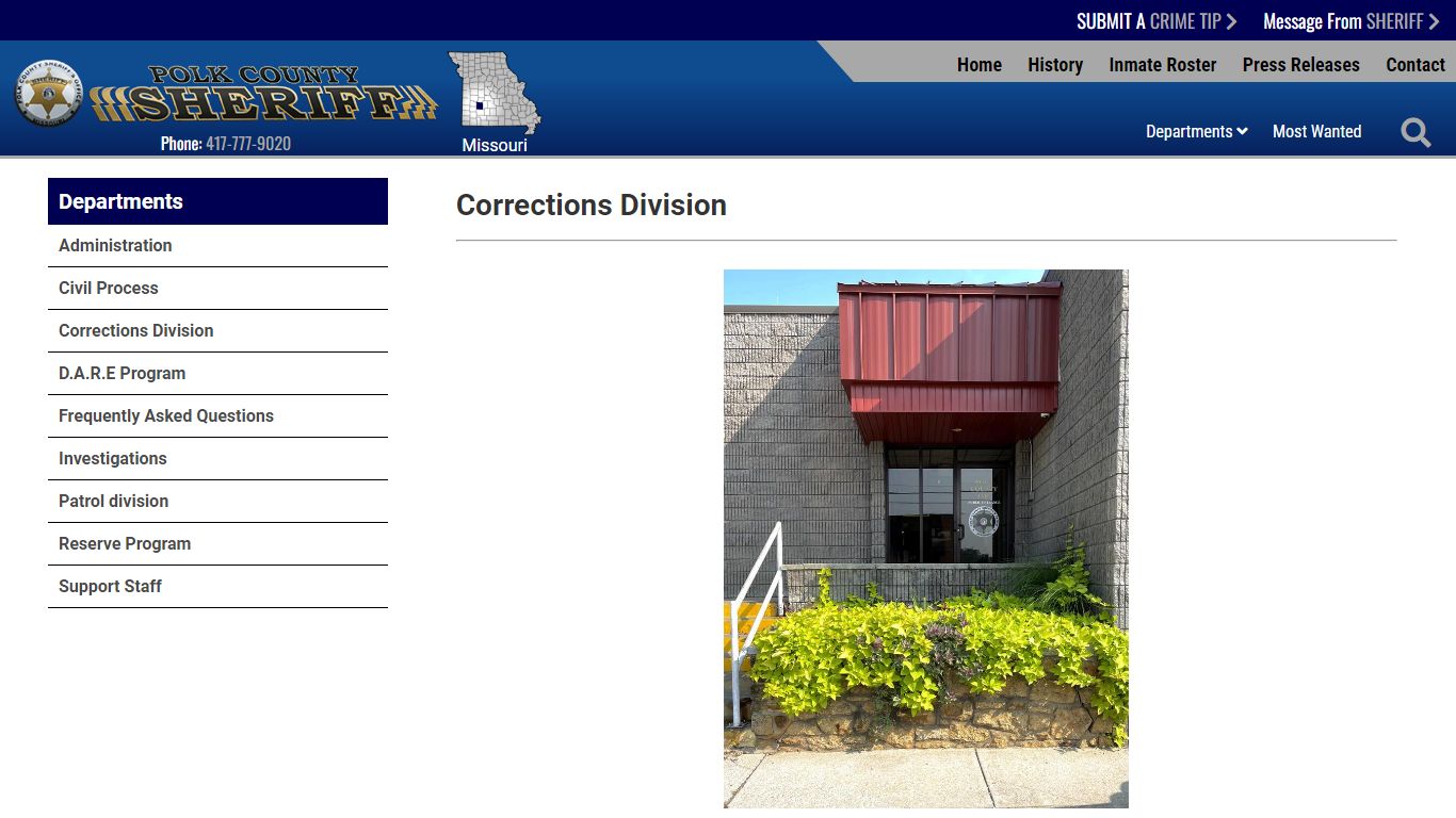 Corrections Division | Polk County Sheriff MO