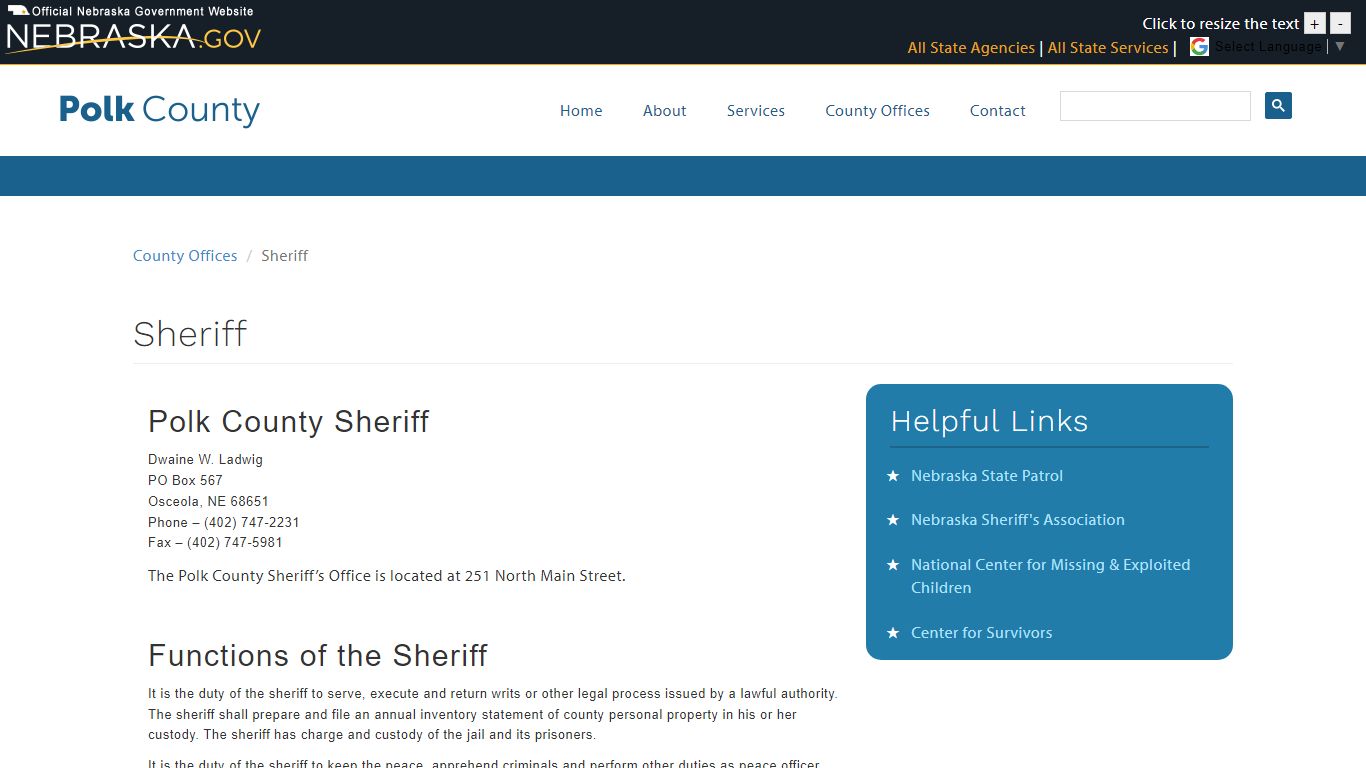 Sheriff | Polk County