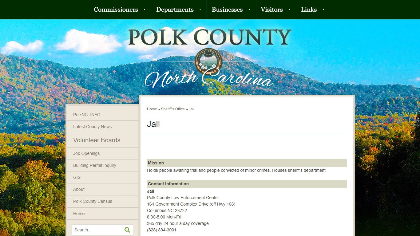Jail - Welcome to Polk County, North Carolina