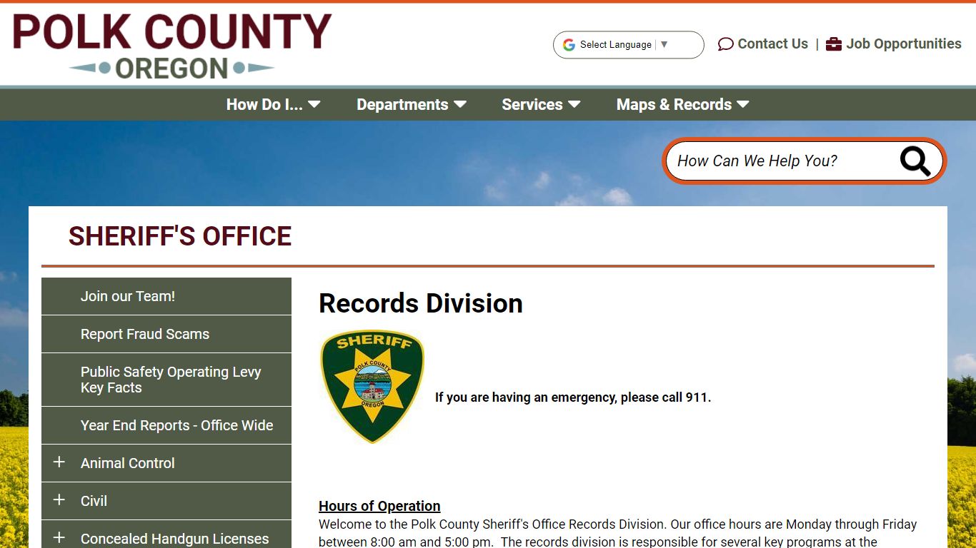 Records Division | Polk County Oregon Official Website