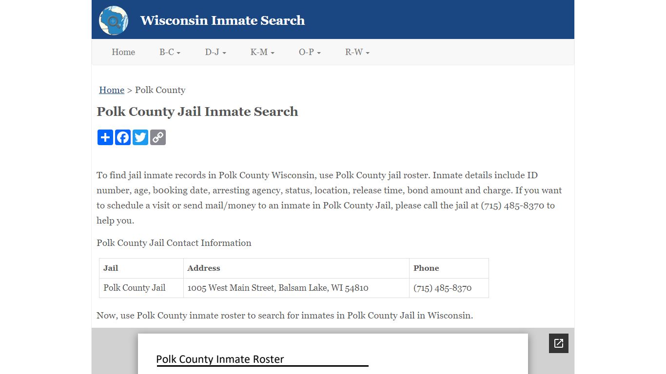 Polk County Jail Inmate Search